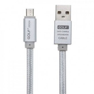 GOLF BRAIDED USB 2.0 TO MICRO USB CABLE ΓΚΡΙ 0.25M  GC-10M-025-SL