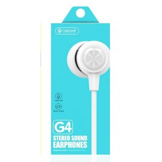 CELEBRAT Earphones G4 με μικρόφωνο, 10mm, 1.2m, λευκό