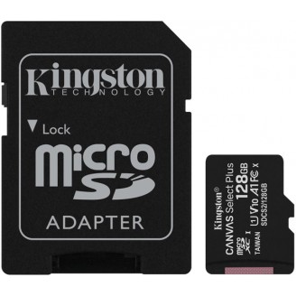 KINGSTON SDCS2/128GB CANVAS SELECT PLUS 128GB MICRO SDXC 100R A1 C10 CARD + SD ADAPTER