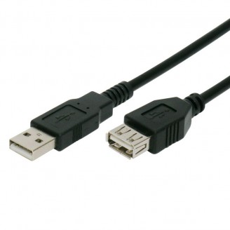 POWERTECH Καλώδιο USB 2.0 σε USB (F), copper, 1.5m, μαύρο