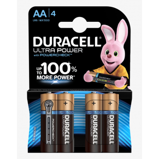 Duracell Ultra Power AA Batteries 4 Pack with Power Test