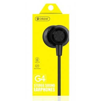 CELEBRAT Earphones G4 με μικρόφωνο, 10mm, 1.2m, μαύρο